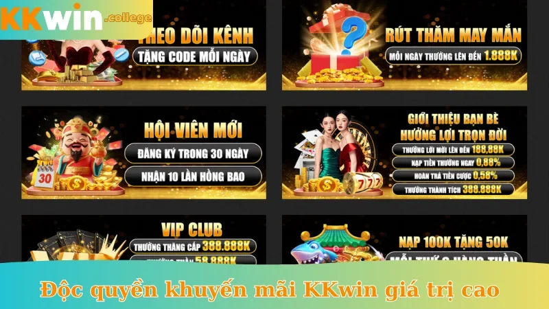 Độc quyền khuyến mãi KKwin giá trị cao