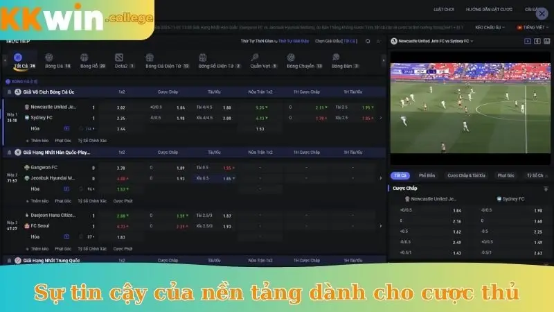 Sự tin cậy của nền tảng dành cho cược thủ