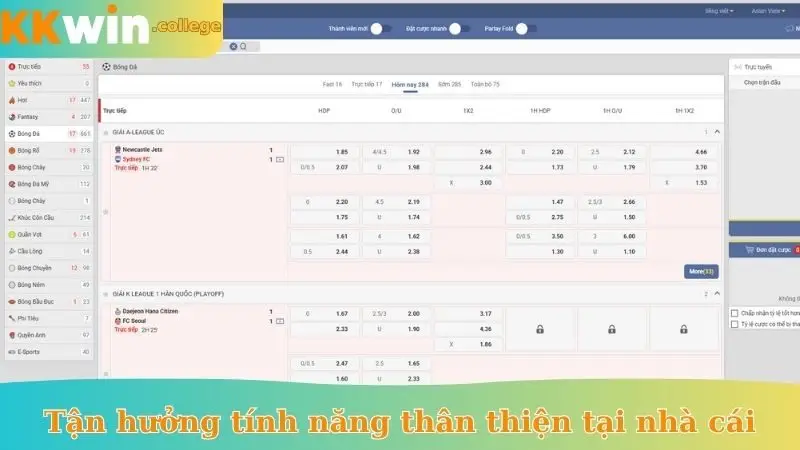 Tận hưởng tính năng thân thiện tại nhà cái